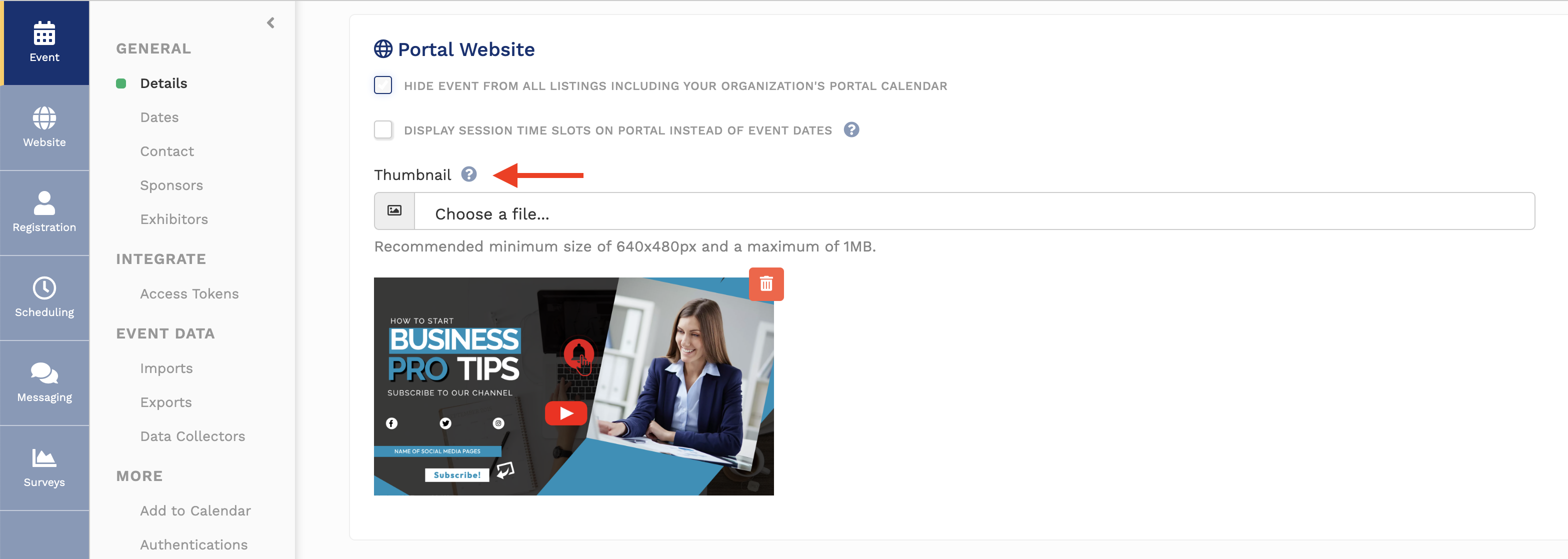 How to set a thumbnail image for an event or session – Eventup Planner ...