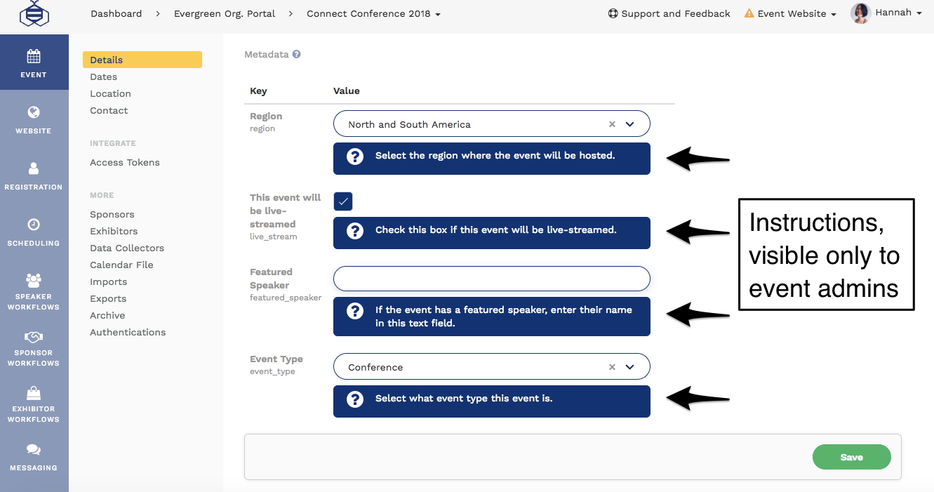 How to use metadata to create filters for the Event/Session Listing ...